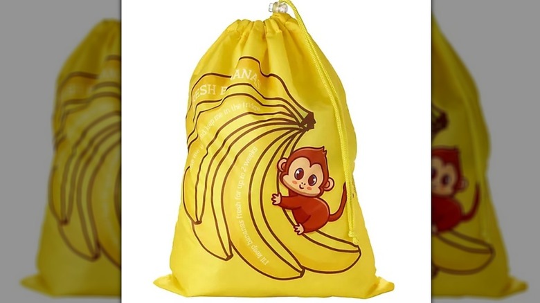A drawstring banana bag