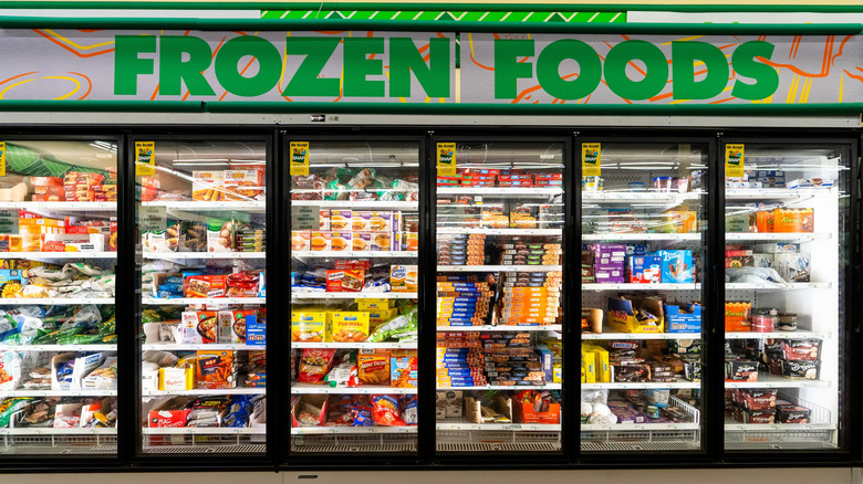 A Dollar Tree frozen foods section