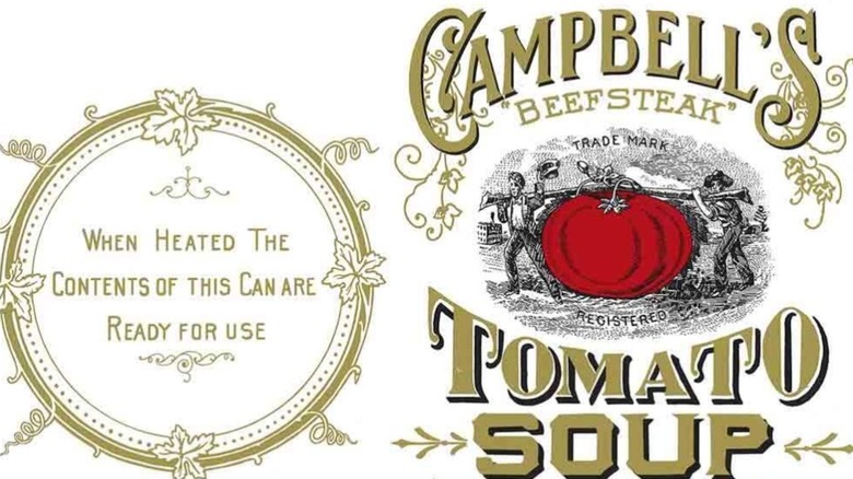 A vintage label for Campbell's Beefstaeak tomato soup