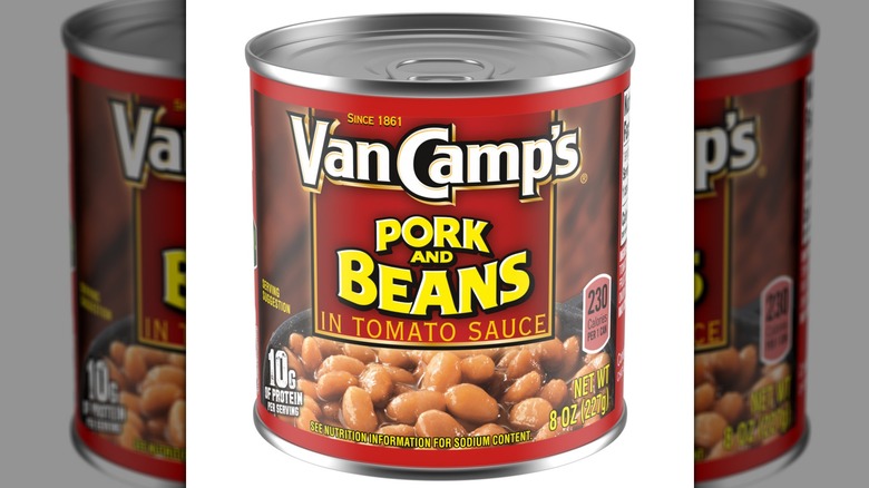 A can of Van Camp's pork and beans