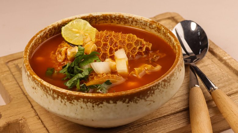 A bowl of tripe winter soup