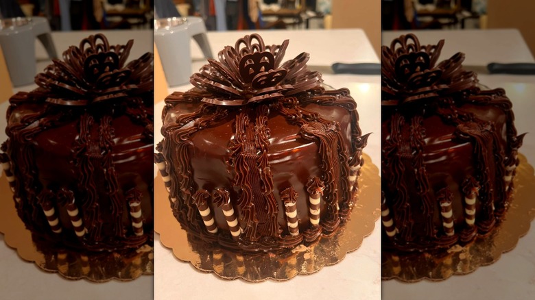publix chocolate supreme cake on table