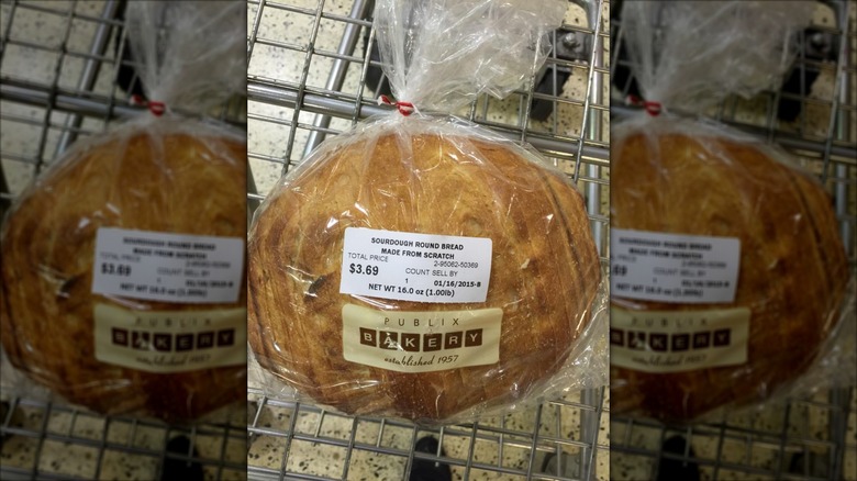 publix sourdough bread in shopping cart