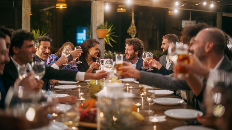 large group at a restaurant