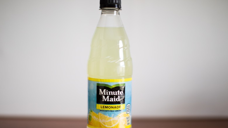 Plastic bottle of Minute Maid Lemonade