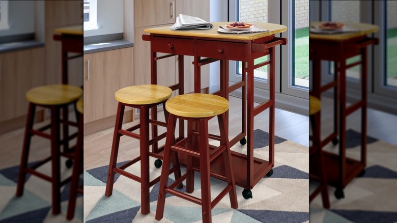 The August Grove Wimborne kitchen island set