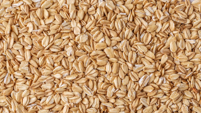 oats spread out on pan