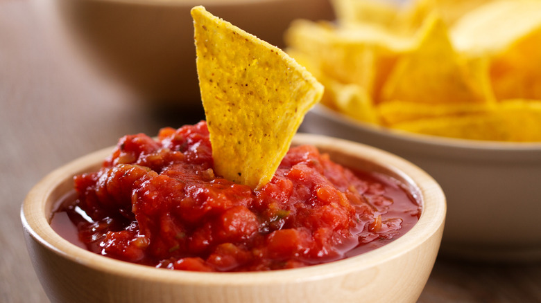 Nacho chips and salsa
