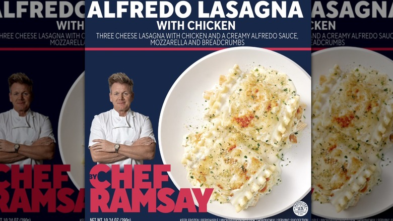 Package of Chef Ramsay Alredo Chicken Lasagna frozen dinner