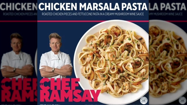 Package of Chef Ramsay Chicken Marsala Pasta frozen dinner