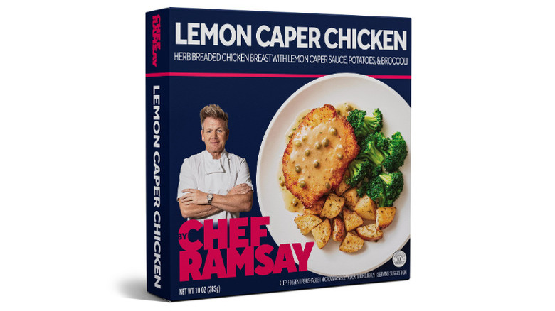 Package of Gordon Ramsay Lemon Caper Chicken frozen dinner