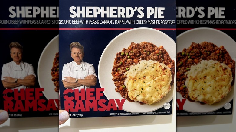 Package of Gordon Ramsay Shepherd's Pie frozen dinner