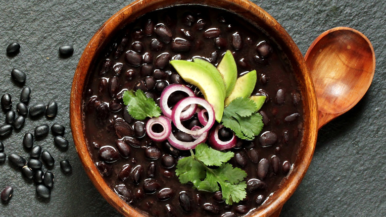 Black bean soup with cilantro