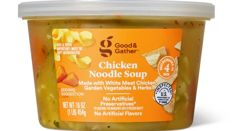 Plastic container of Good & Gather Chicken Noodle Soup