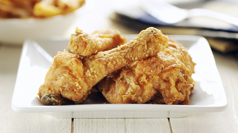 Platter of fried chicken