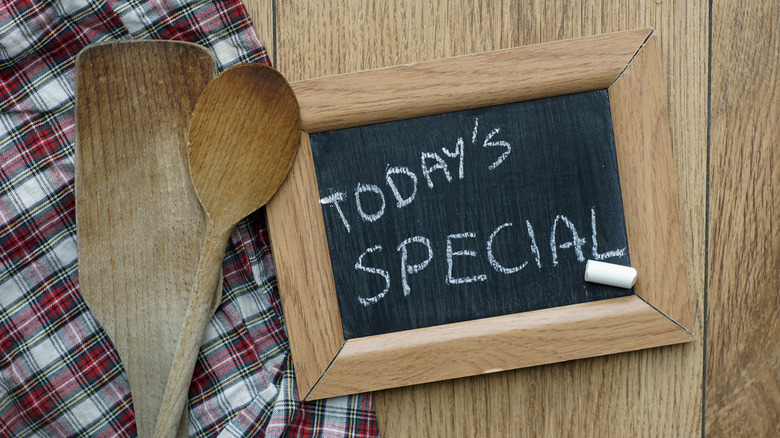 Chalkboard with "Today's special"