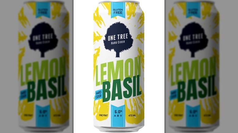 A can of Lemon Basil from One Tree Hard Cider