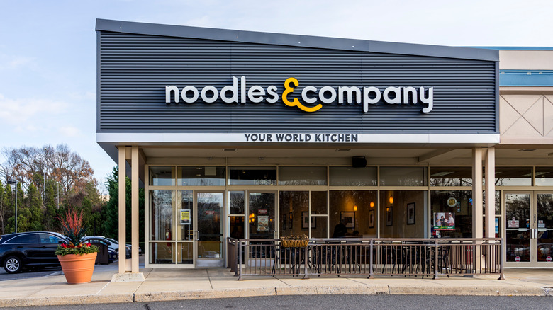 The exterior of a Noodles & Company restaurant