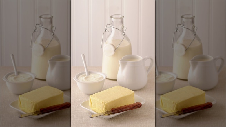 Butter and milk