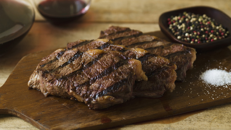 Steak on a cutting board