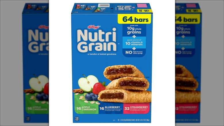 blue box of fruit-filled breakfast bars