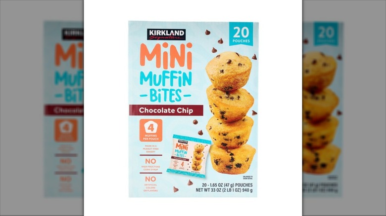 box of costco brand mini muffins