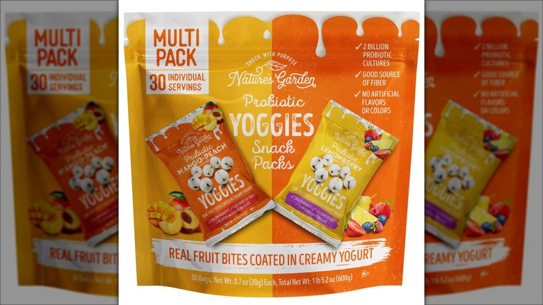yellow and orange bag of yogurt fruit bites