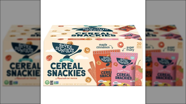 beige box of cereal packets