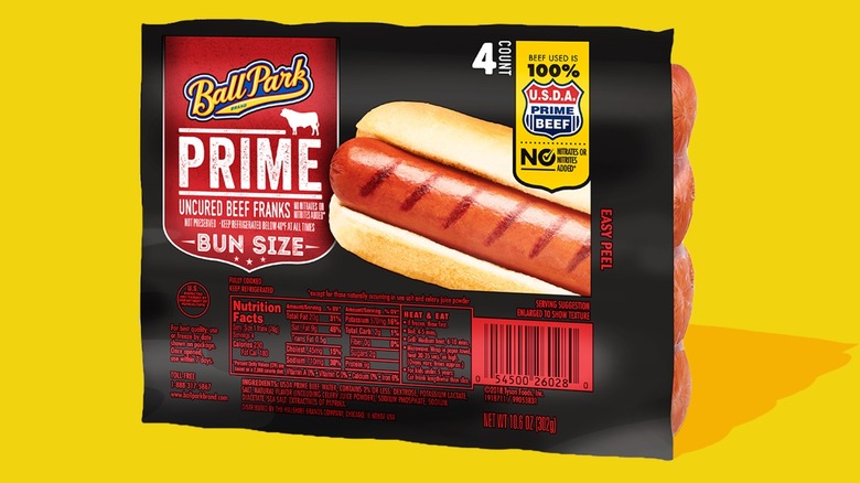 Ball Park prime uncured beef franks package