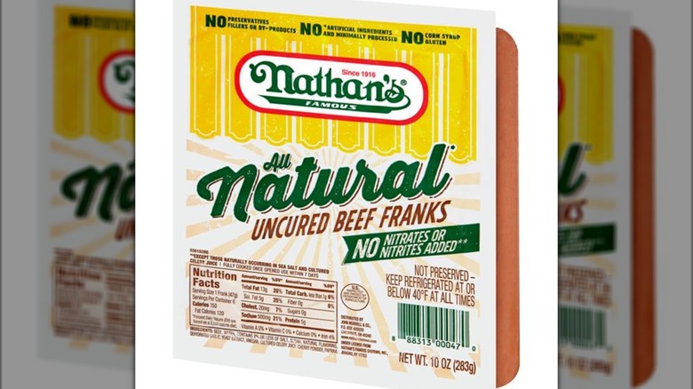 Nathan's Famous Uncured Beef Franks package