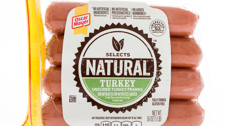 Package of Oscar Mayer Natural Turkey Franks
