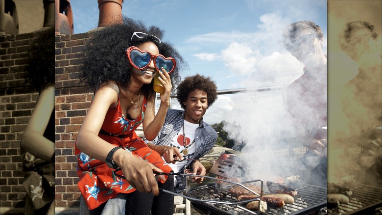 People having fun cooking together