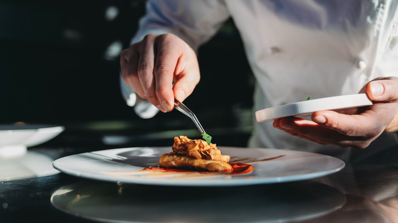 Chef making trendy food