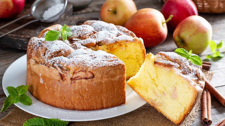 Sliced sponge cake