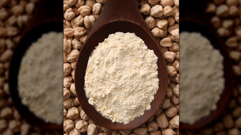 chickpea flour with dried chickpeas