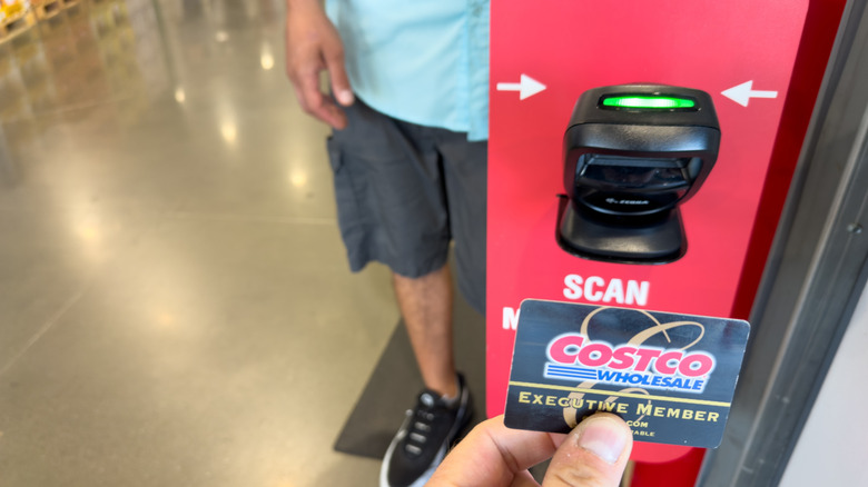 Costco Executive membership card scanned at the entrance to a store