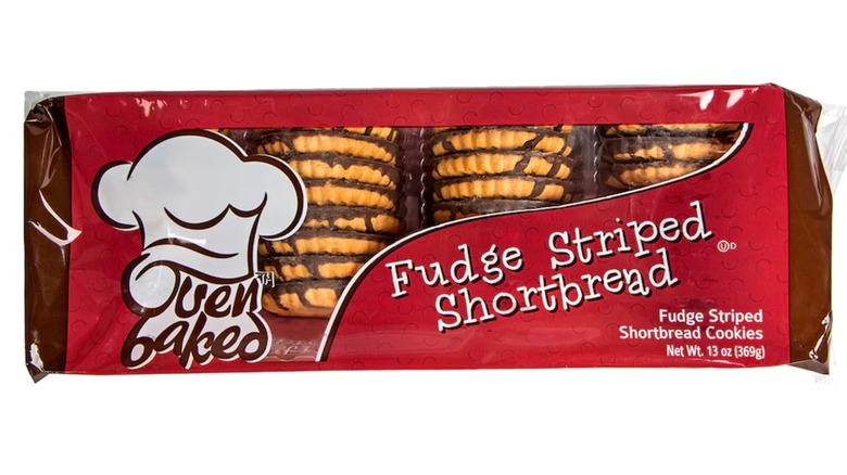 Oven Baked Fudge Striped Shortbread Cookies
