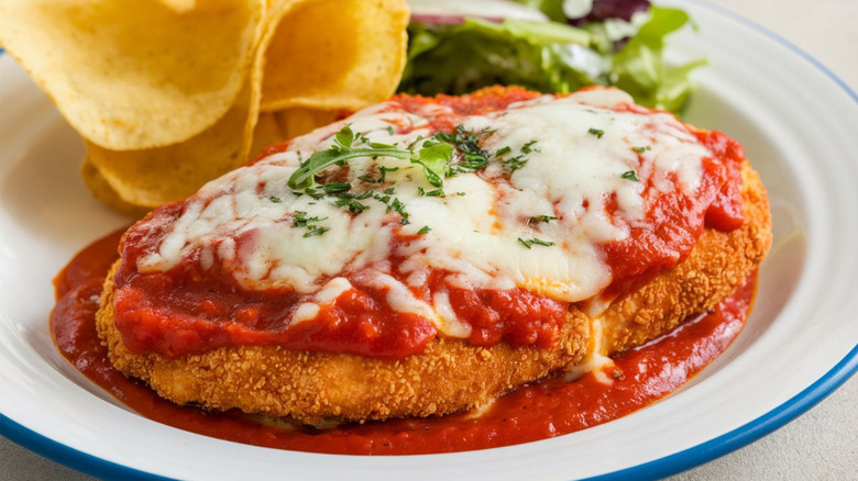 Chicken parm on a plate