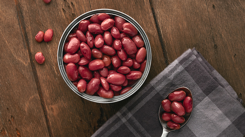 Red kidney beans in a can