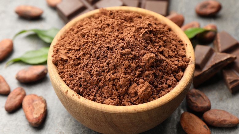 Cocoa powder in a bowl