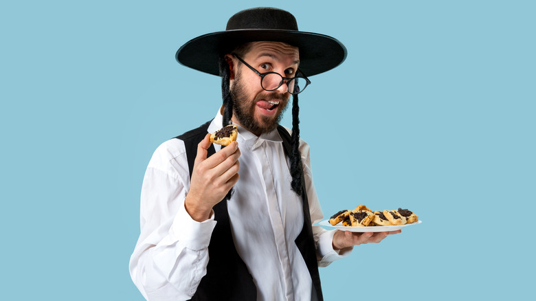 Jewish man with pastries