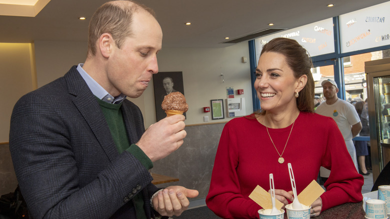 William and Kate in an ice cream parlour