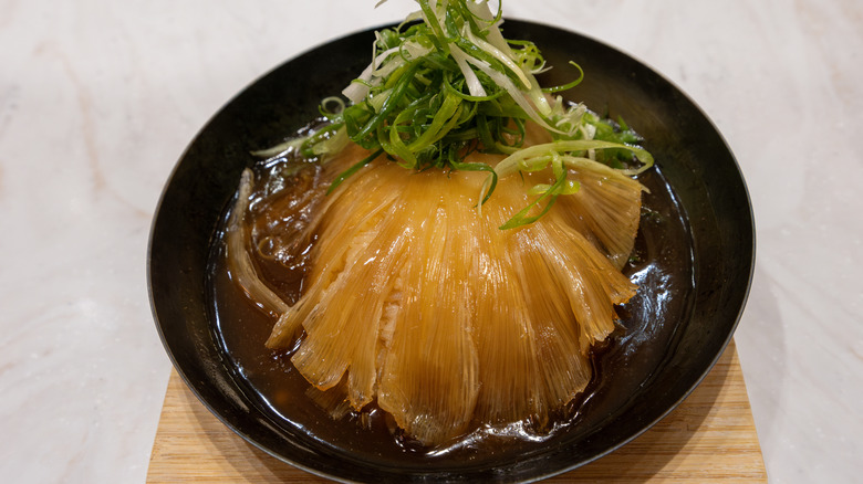 A bowl of shark fin soup