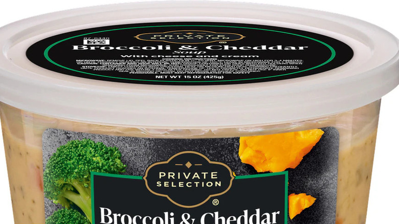 Plastic container of Private Selection Broccoli & Cheddar Soup