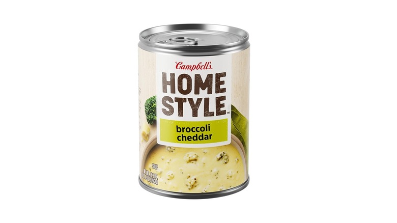 Can of Campbell's Homestyle Broccoli Cheddar Soup