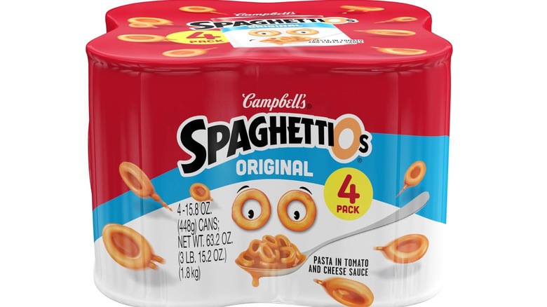 A four-pack of Campbell's SpaghettiOs