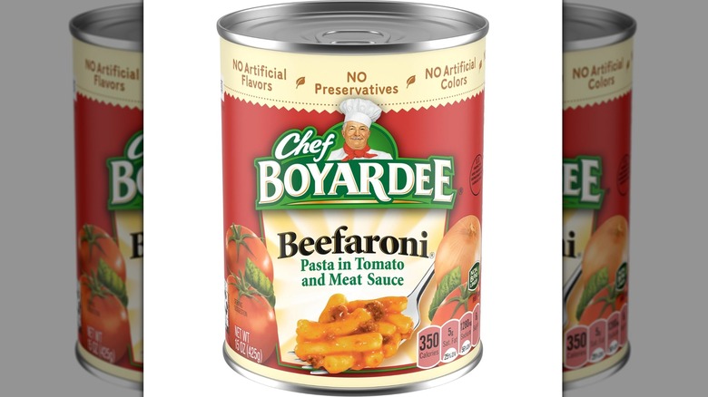 A can of Chef Boyardee Beefaroni