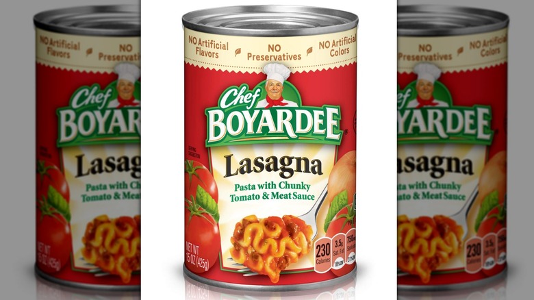 A can Chef Boyardee Lasagna
