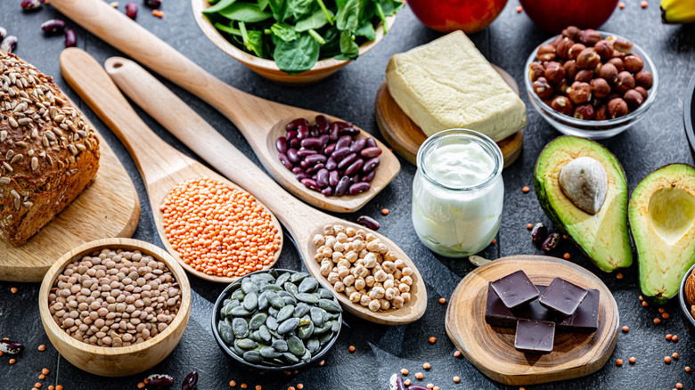 A selection of food products rich in magnesium