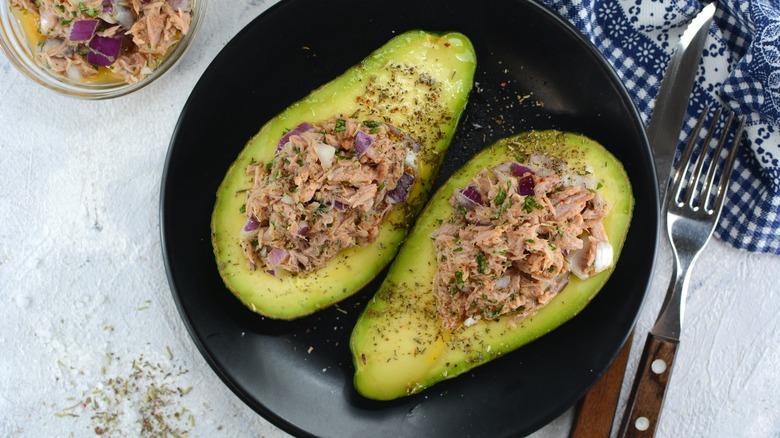 Avocado with tuna